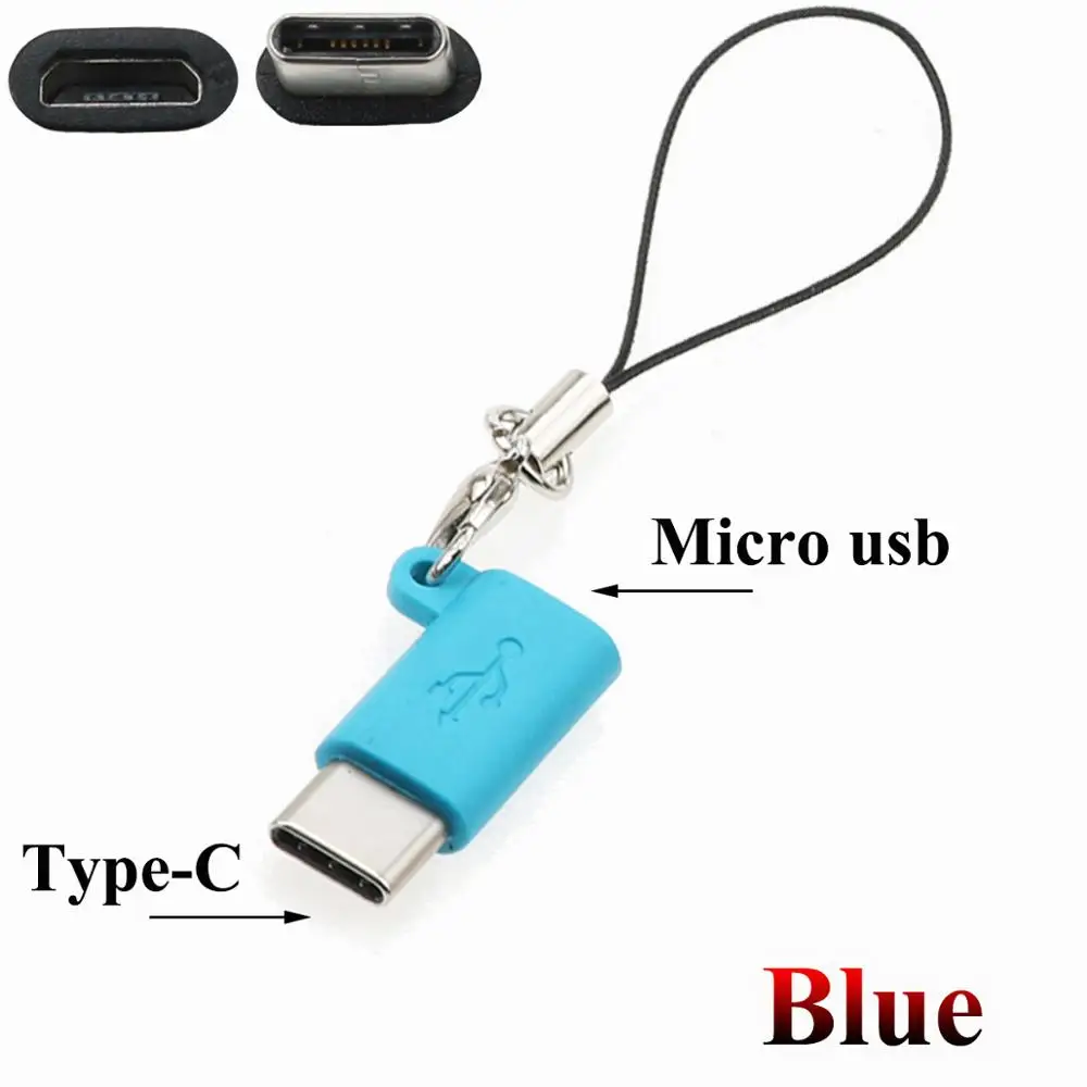 Blue Юйси микро USB Женский Тип C 3,1 Мужской кабель адаптер зарядка и синхронизация данных USB C конвертер для samsung S8 для LG G5 G6 для Xiaomi - Цвет: Blue
