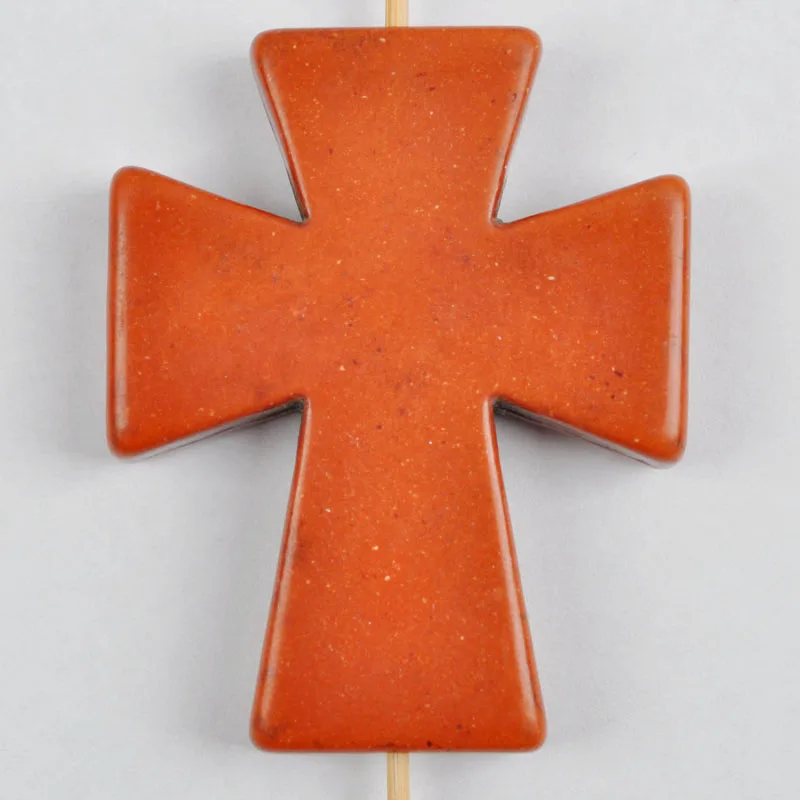 Подвеска-крест из бирюзы, 50x40 мм