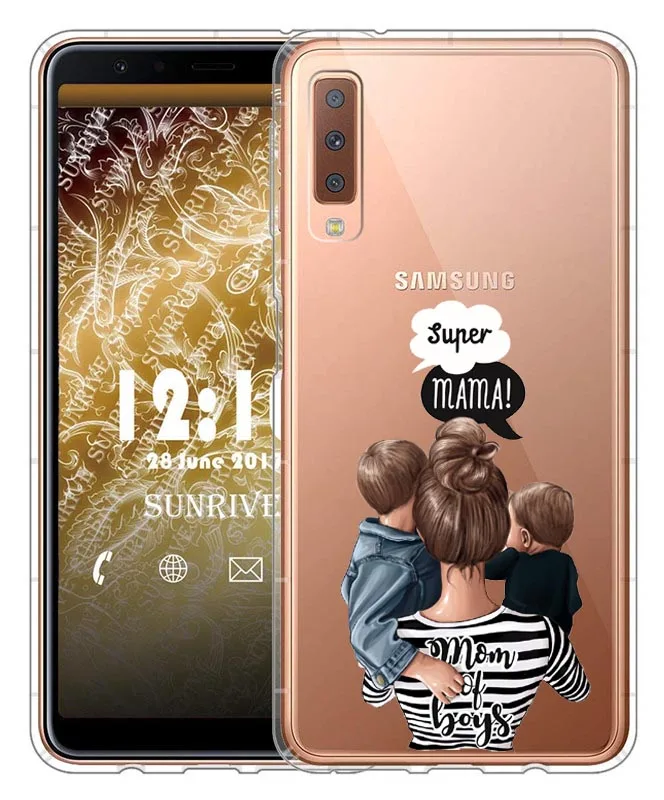 Кофейный чехол для Samsung A7 2018 A750 A750F мягкий телефона Galaxy S10E S10 Lite S10Plus M10 M20