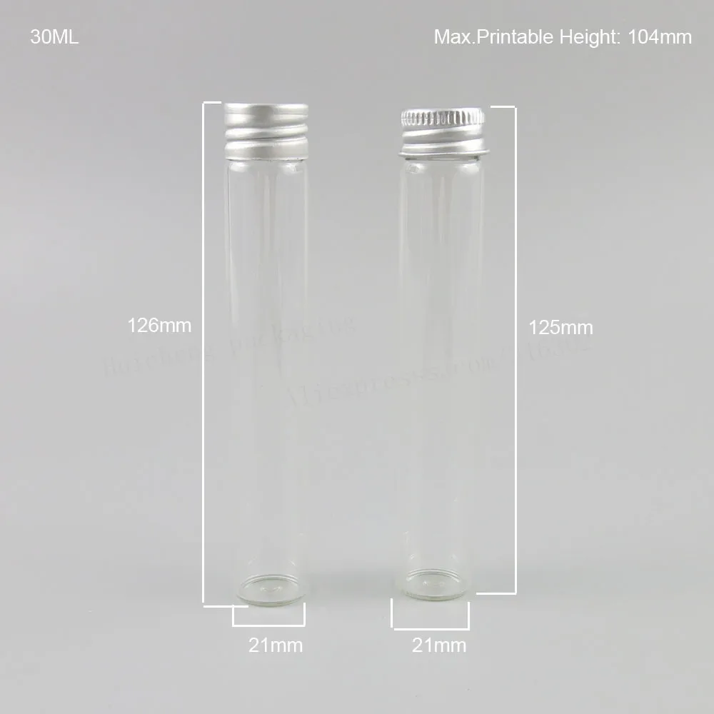 Портативная прозрачная стеклянная трубка с закручивающейся крышкой 30 мл 1 унция |