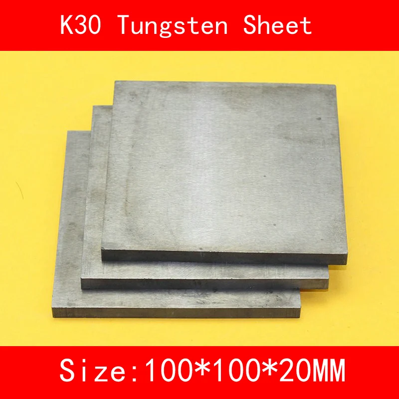 

20*100*100mm Tungsten Sheet Grade K30 YG8 44A K1 VC1 H10F HX G3 THR W Tungsten Plate ISO Certificate