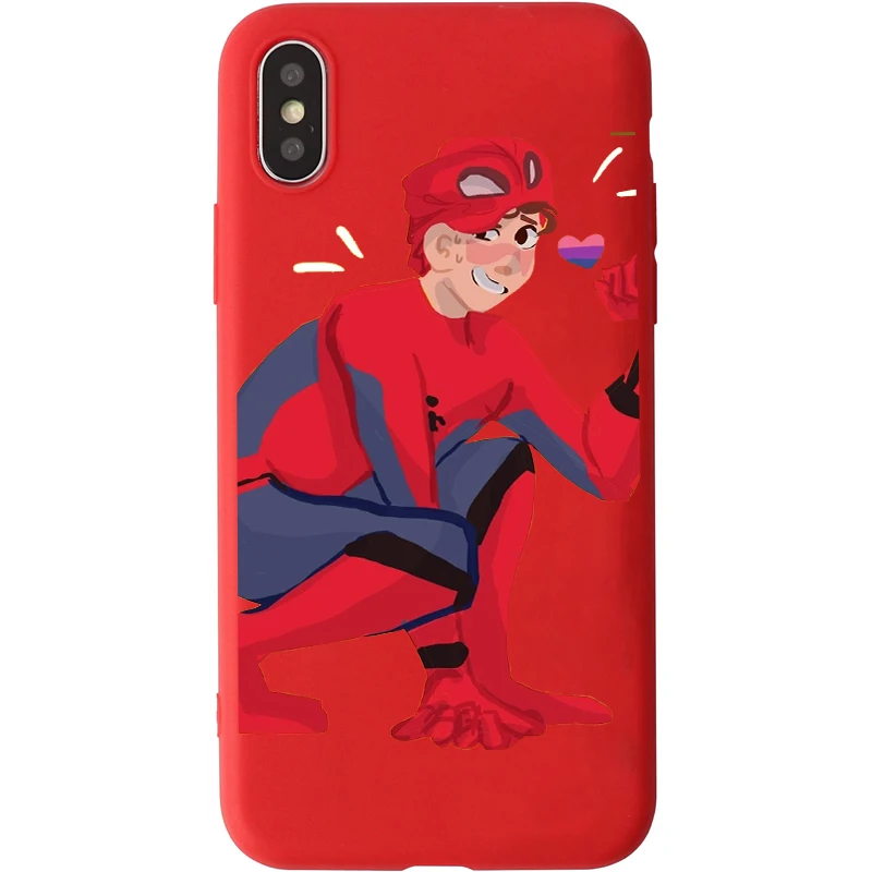 Marvel Batman Superman Spiderman Candy Color TPU Case phone For iphoneX 7 8 XS XR XSMAX Pink Red Yellow purple White Cover |