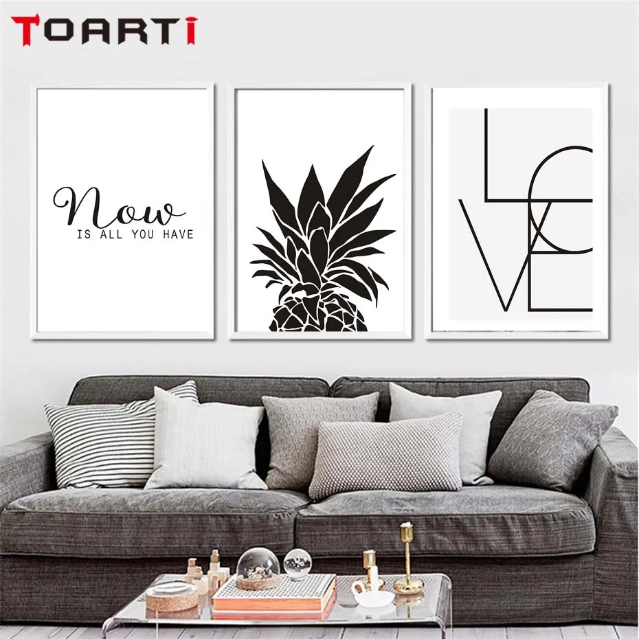 Минимализм ананас на стене искусство холст печатания нордическая абстрактная