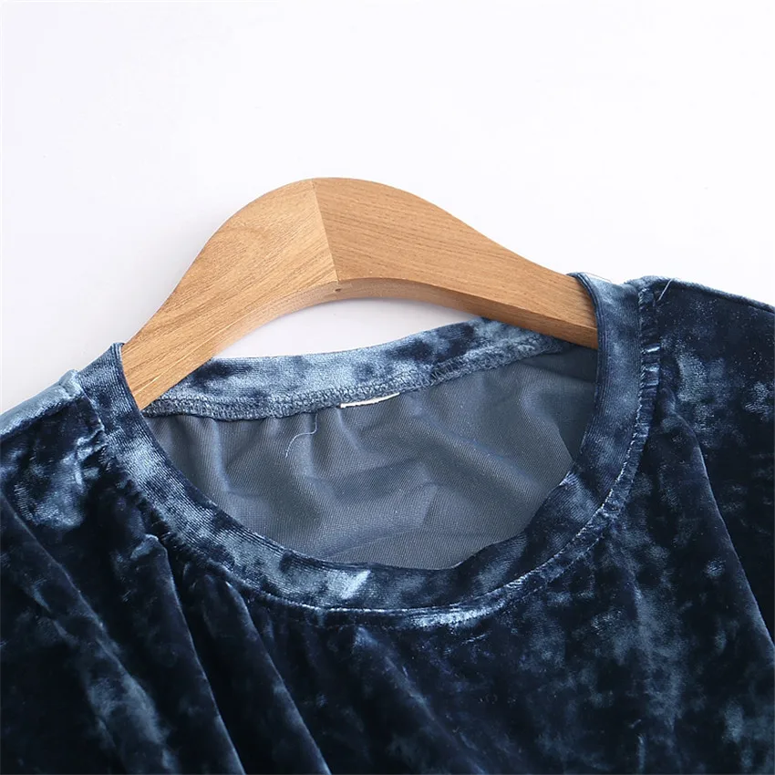 20 винтажные женские бархатные футболки с круглым вырезом Золотая Бархатная