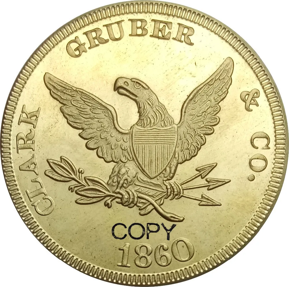 Соединенные Штаты Америки 1860 Кларк крабер и компания $20 двадцать долларов