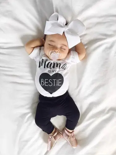 0-24M Baby Infant Toddle Boys Girls Clothes Summer Short Sleeve Mama T-Shirt Top + Pant 2pcs Outfit Bebes Clothing Set | Детская одежда