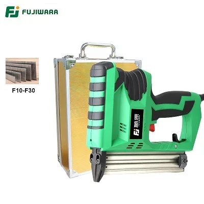 Aluminum box packagi FUJIWARA 2200 Вт Электрический быстрый пистолет для ногтей деревообрабатывающий гвоздезабивной инструмент F10-F30 гвозди для дома DIY столярные украшения - Цвет: Aluminum box packagi