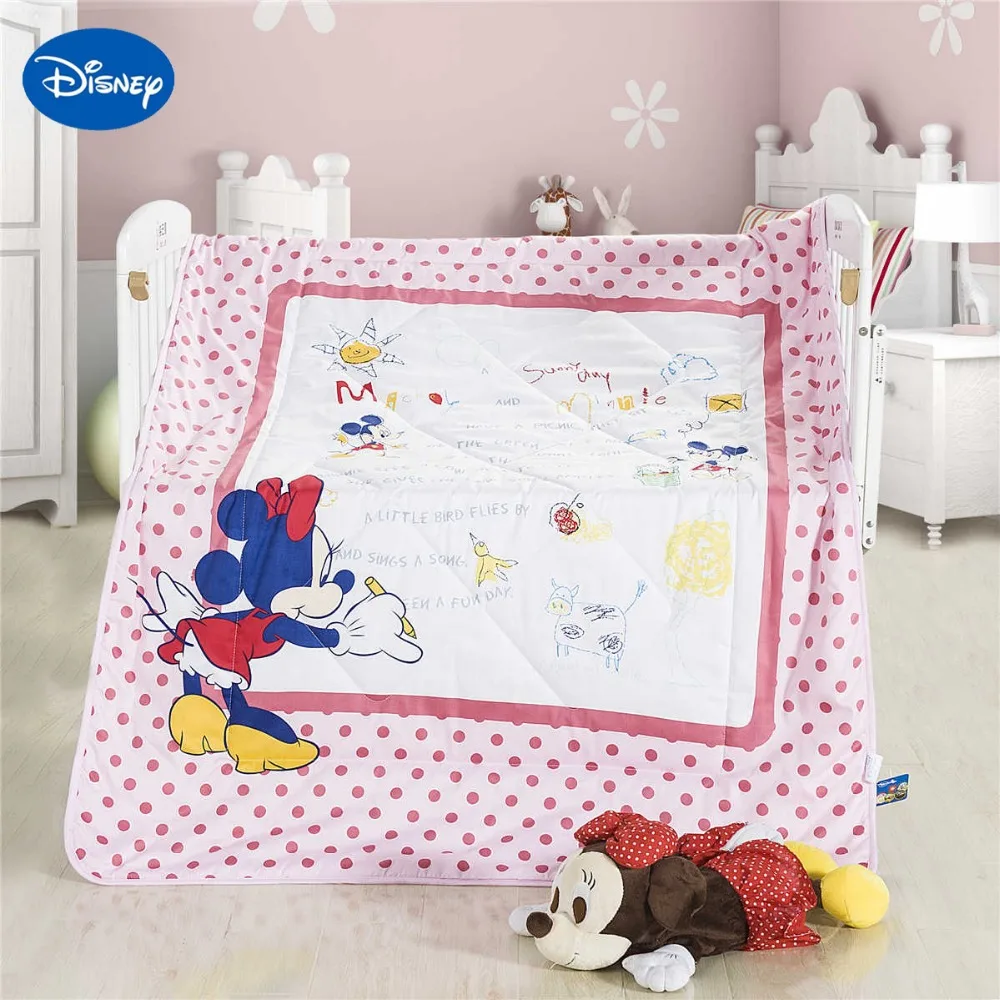 Детская кроватка в горошек из хлопка с рисунком Минни Маус|quilt summer|bed pinkcotton quilt |