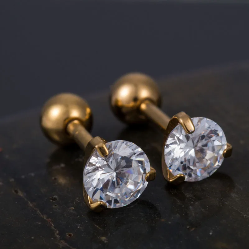 Nextvance AAA Cubic Zirconia Stud Earrings Tiny Round Piercing for Girlfriend Gift Boucle D'oreille | Украшения и аксессуары