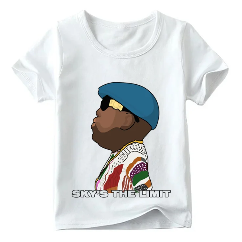 White I Америки хип-хоп рок звезда Notorious Big дизайн футболка летние футболки для детей Одежда для мальчиков и девочек Повседневная футболка, HKP456 - Цвет: White I