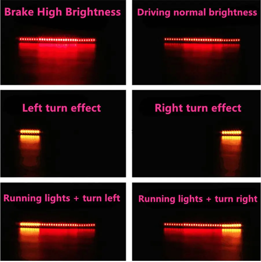 Гибкая светодиодная лента для мотоцикла лампа стоп сигнала поворота 48