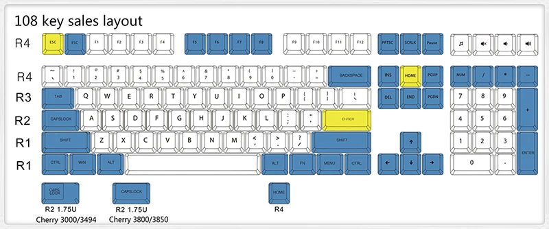 108 key Голубое небо и белое облако keycap 108/155 клавиш PBT Вишневый профиль краситель-сублимированный MX Переключатель для механической клавиатуры keycap - Цвет: 108 key