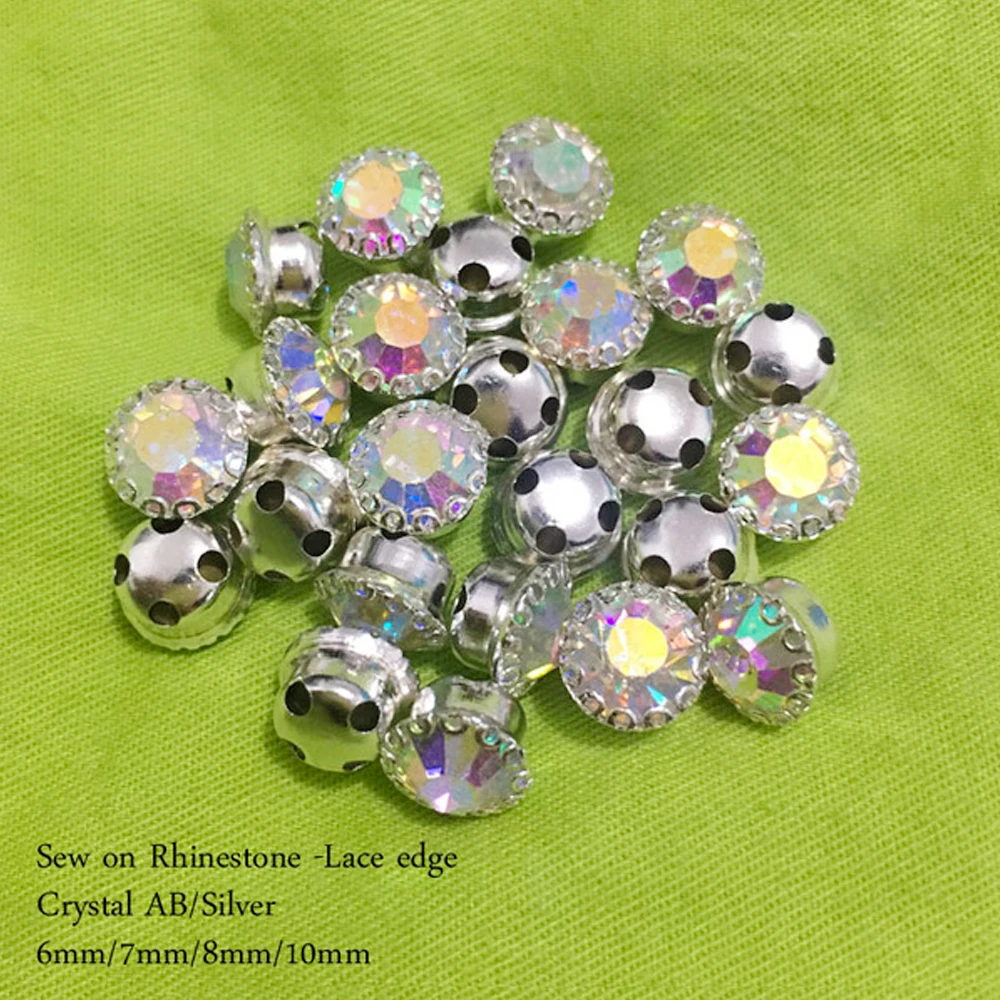 Серебряный кружевной зажим для стразы стеклянный кристалл 6 мм 7 8 10 камни и бусины