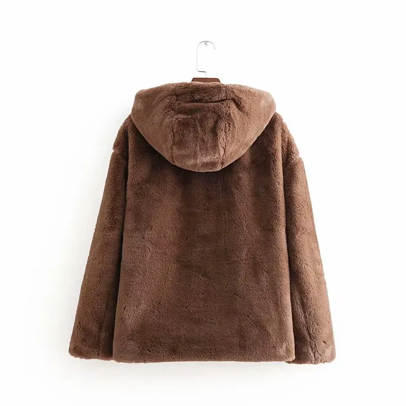 Женское повседневное пальто из искусственного меха теплая мягкая куртка с