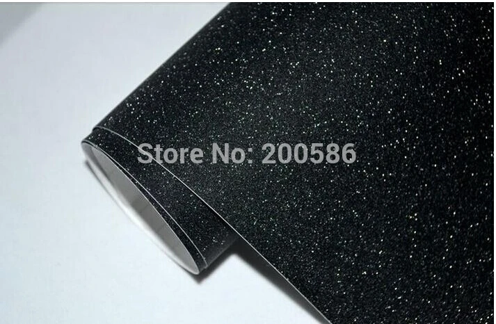 Черная блестящая виниловая пленка Saprkle с воздушно-пузырьковой пленкой