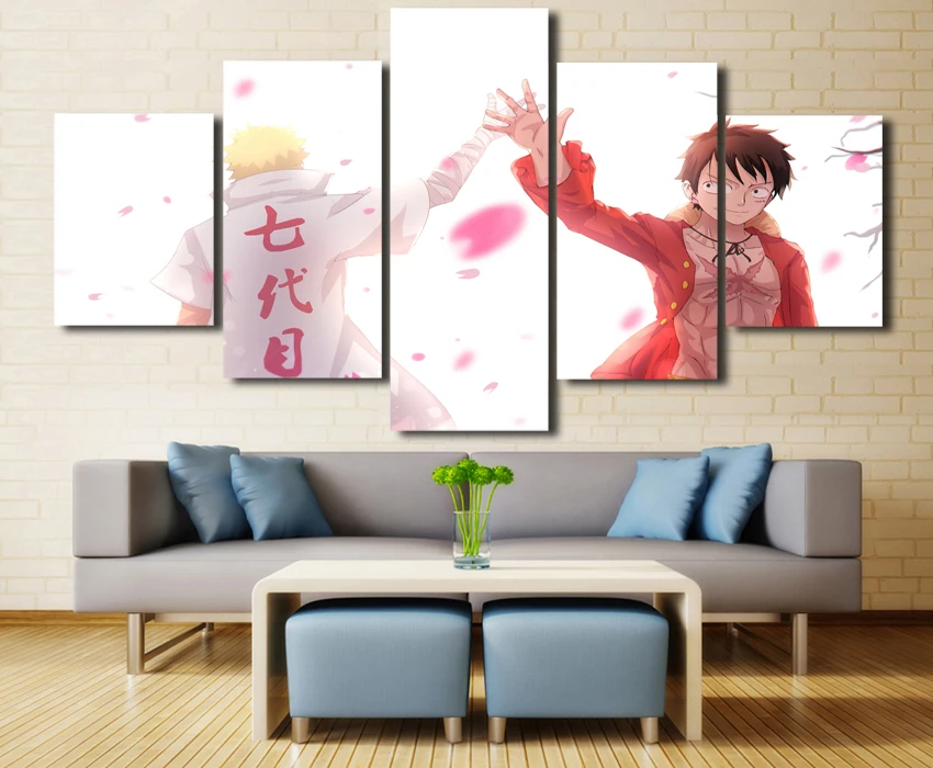 5 шт. Современная HD-печать на холсте искусство Наруто и цельные картины настенное