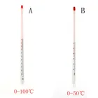 Стеклянный термометр 0 -50100 градусов по Цельсию, домашний лабораторный термометр с красным наполнителем воды, химический стеклянный термометр