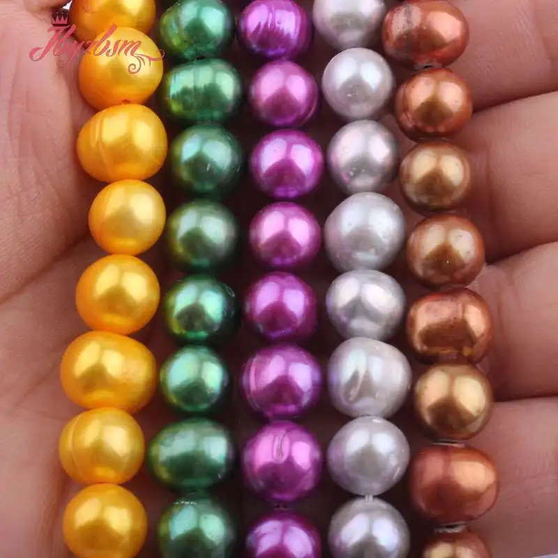 

7-8/8-9mm Nearround Multicolor Freshwater Pearl Natural Stone Beads For DIY Necklace Bracelets Jewelry Making 14.5"Free Shipping