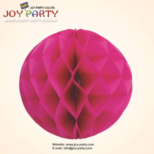 10 шт./лот ярко-розовый/фуксия тканевый мяч с бумажными сотами Свадебный детский