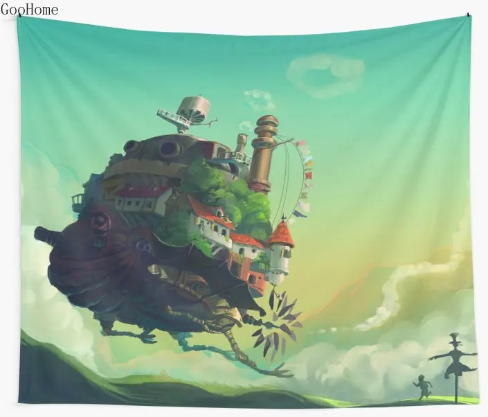 Howls Moving Castle Studio Ghibli настенное гобеленовое покрытие пляжное полотенце одеяло