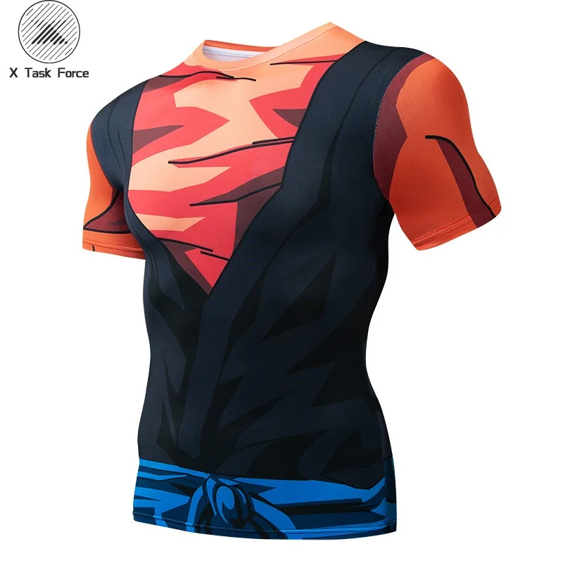 Футболки с принтом Dragon Ball мужские компрессионные майки для фитнеса топы