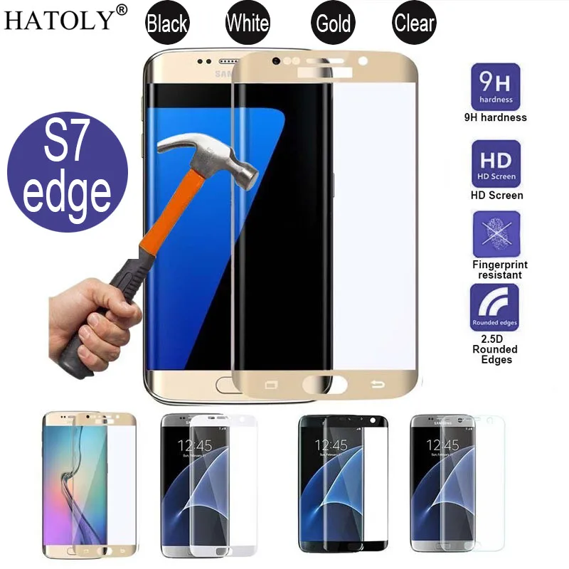 3D изогнутое стекло для Samsung Galaxy S7 Edge защита экрана полное клеевое закаленное с