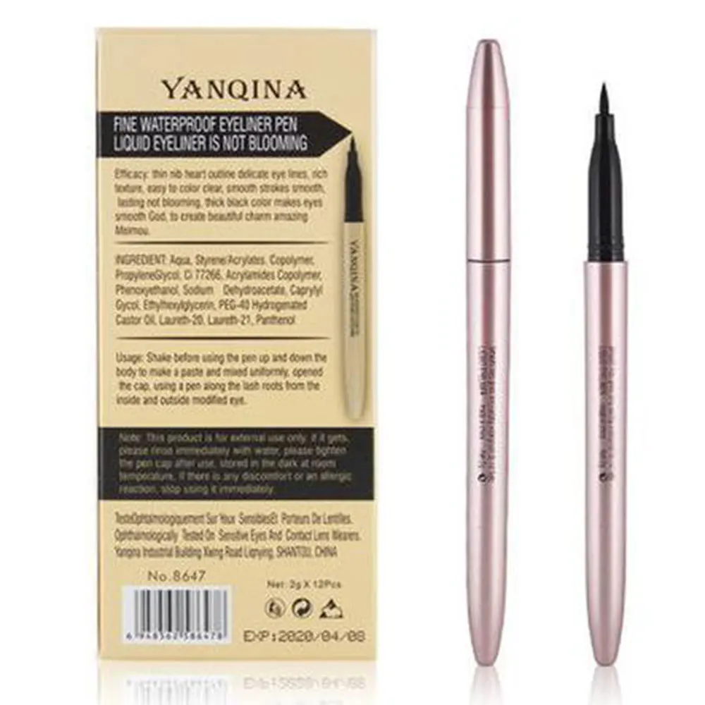 YANQINA beauty черная Водостойкая Подводка для глаз жидкая подводка для глаз Карандаш Макияж инструмент