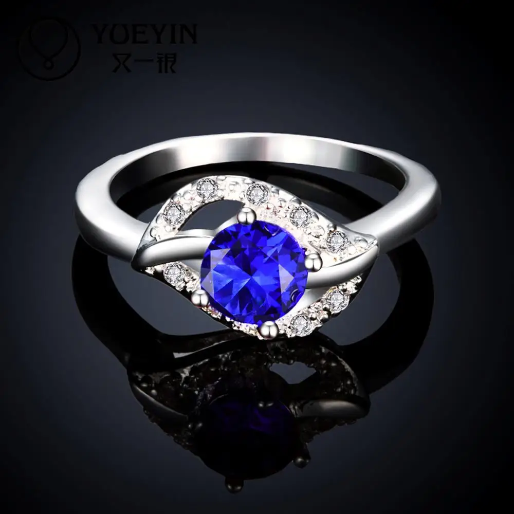 Серебряное Кристальное кольцо для женщин Свадебная вечеринка свадебные