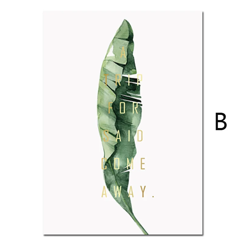 

Green Style Plant Watercolor Leaves Wall Decor Wall Art Canvas Painting Poster Wall Pictures For Living Room Art Prints