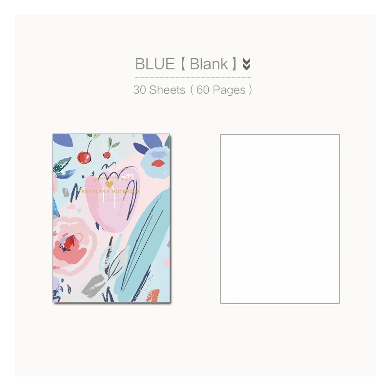 Blue-Blank MyPretties путешественников Тетрадь Бумага заправки паспорт для TN цветок Blossom пустой сетки наполнитель Бумага s Винтаж канцелярские - Цвет: Blue-Blank