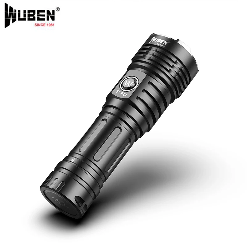 Wuben T70 type-C перезаряжаемый фонарик CREE XHP70.2 max 4200 люмен луч 250 м ручной с 26650 кабелем