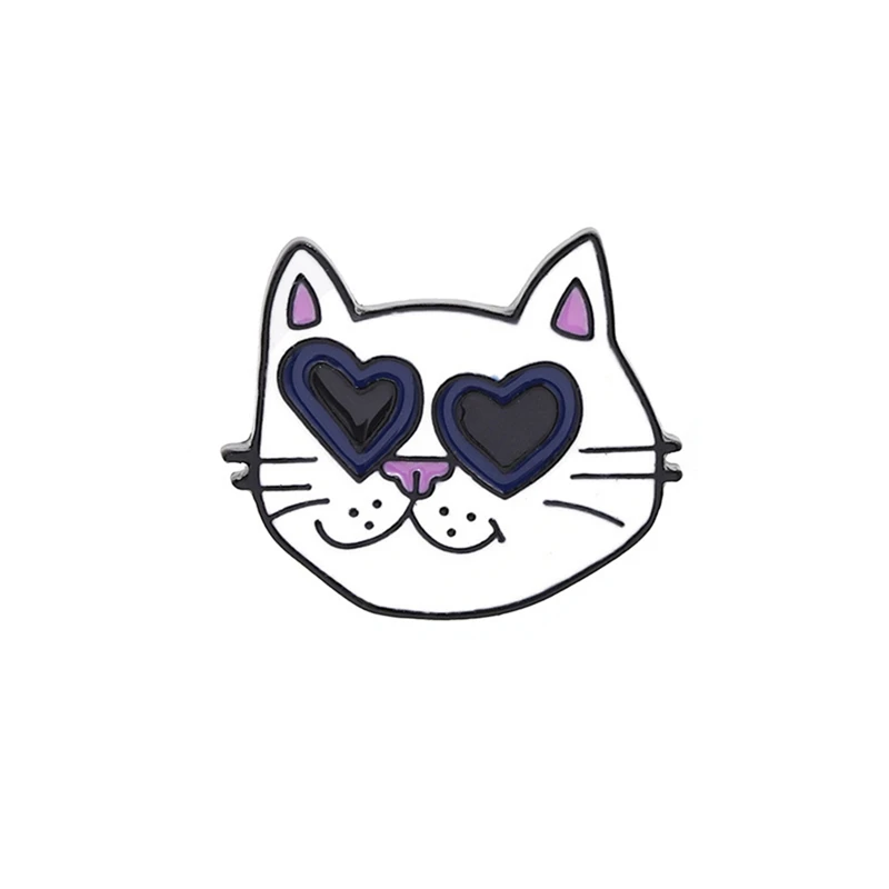 Cute Cat Head Enamel Pins Lovely Cats Badge Brooches Bag Clothes Lapel Pin Cartoon Animal Jewelry Gift | Украшения и аксессуары