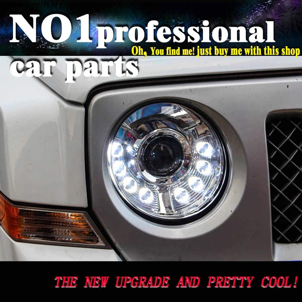 

OUMIAO Styling for Jeep Patriot Headlights 2010-2014 Patriot LED Headlight LED DRL Bi Xenon Lens High Low Beam Parking