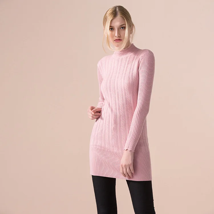 2018 New Winter Fashion Casual Women Sweater Solid Thick Turtleneck Ladies Clothes Womens Knitted Sweaters And Pullovers | Женская
