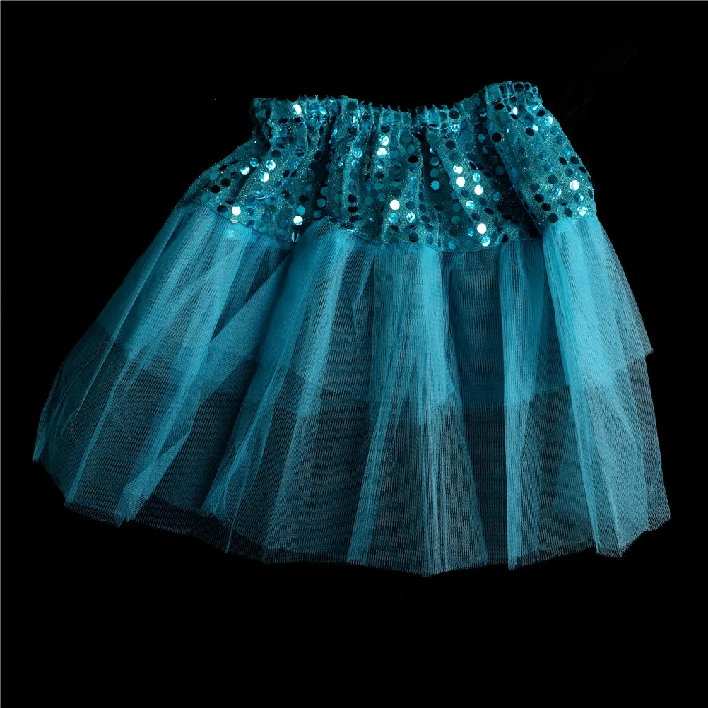 Синий Летняя стильная детская юбка-пачка для танцев со звездами и блестками для девочек, фатиновая кружевная детская юбочка из полиэстера для малышей - Цвет: Синий