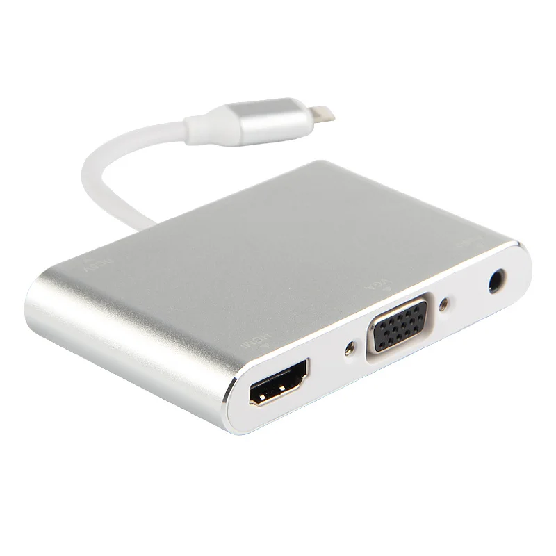 Новинка 2017 серебристый алюминиевый сплав светильник ning на hdmi vga аудио адаптер для