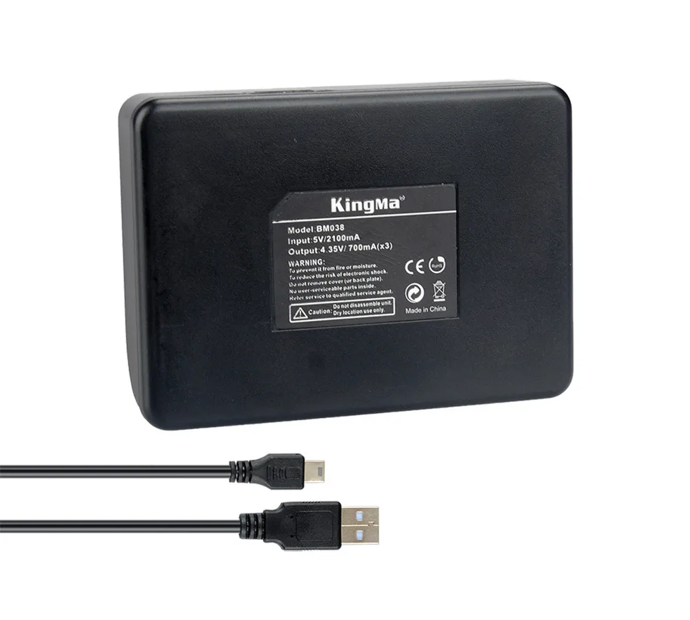 KingMa для Xiaomi YI 2 II 4K 1000mAh перезаряжаемая батарея(2-Pack) и двойное зарядное устройство USB для Xiaomi YI 4K Plus Action camera II 2