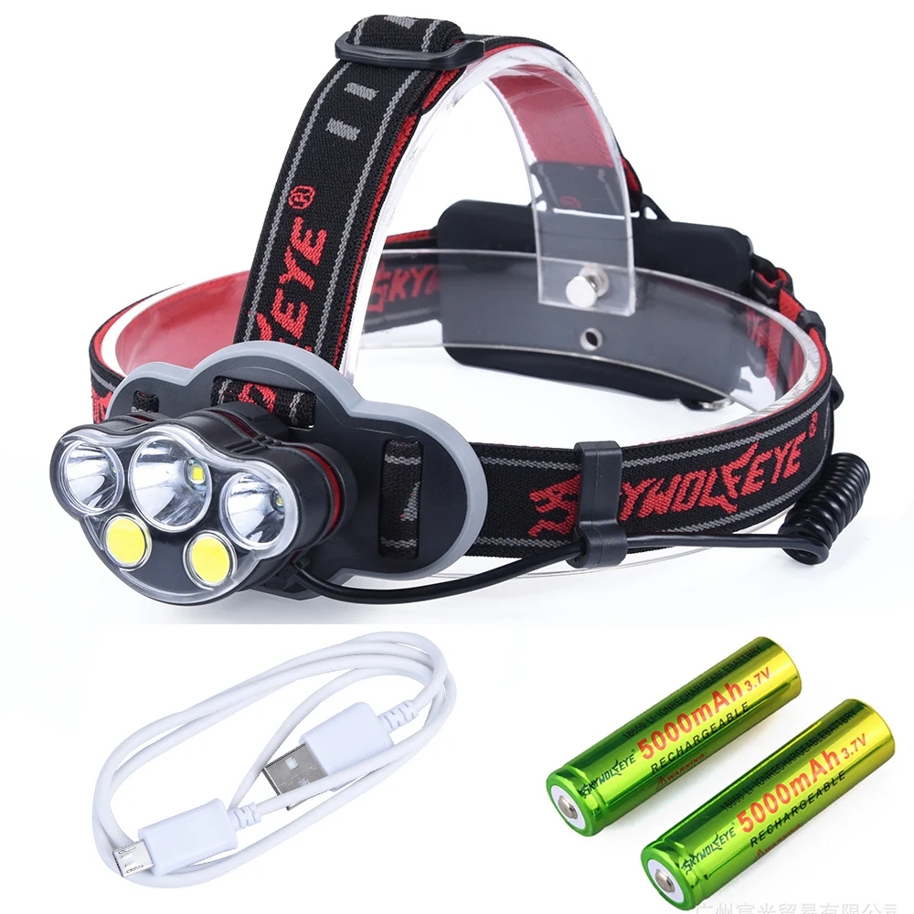 

12000 Lumens LED Headlamp 8 Modes Waterproof LED Headlight Camping Head Torch XM-L T6+COB LED Hunting Head Lights Lantern