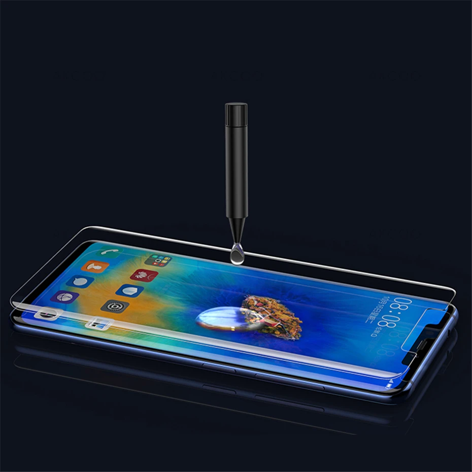 Закаленное стекло Akcoo для huawei mate 30 Pro, защита экрана из ультрафиолета, полная клеевая пленка для huawei P20 30 lite mate 20 Pro glass