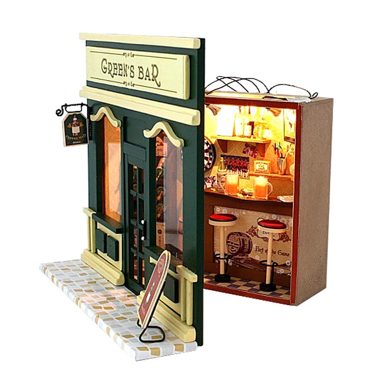 Миниатюрный детский магазин барный аксессуары для кукольного домика деревянный - Фото №1