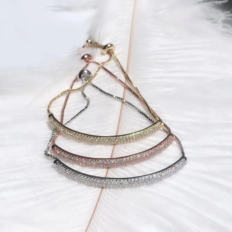 SINZRY Wholesale new Jewelry AAA Cut Cubic zircon exquisite arc charm CZ Bracelets &amp bangle for Women fashion bling jewelry |