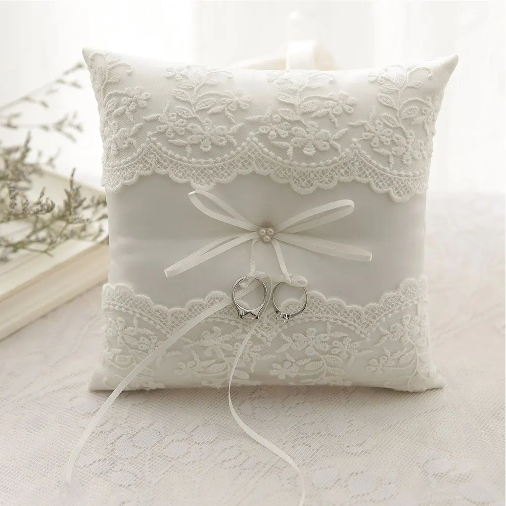 20*20 см Европейский бант Подушка Свадебный декор кольцо Подушка романтические вышитые цветы для свадебной церемонии свадебные принадлежности