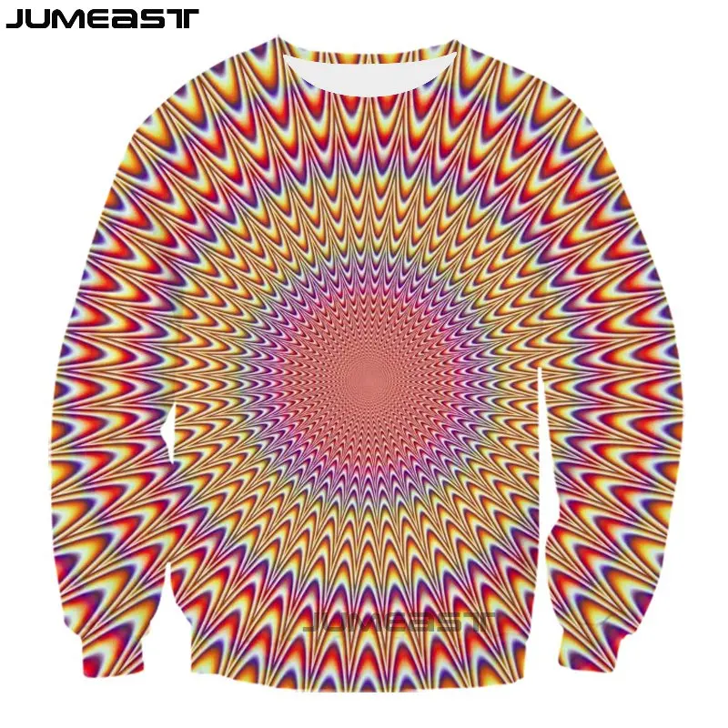 Jumeast брендовая мужская женская толстовка с 3D принтом визуальная Иллюзия длинным