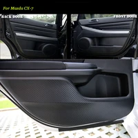 teeze 4pcs new interior carbon fiber doors side edge anti kick protection pad sticker for mazda cx 7