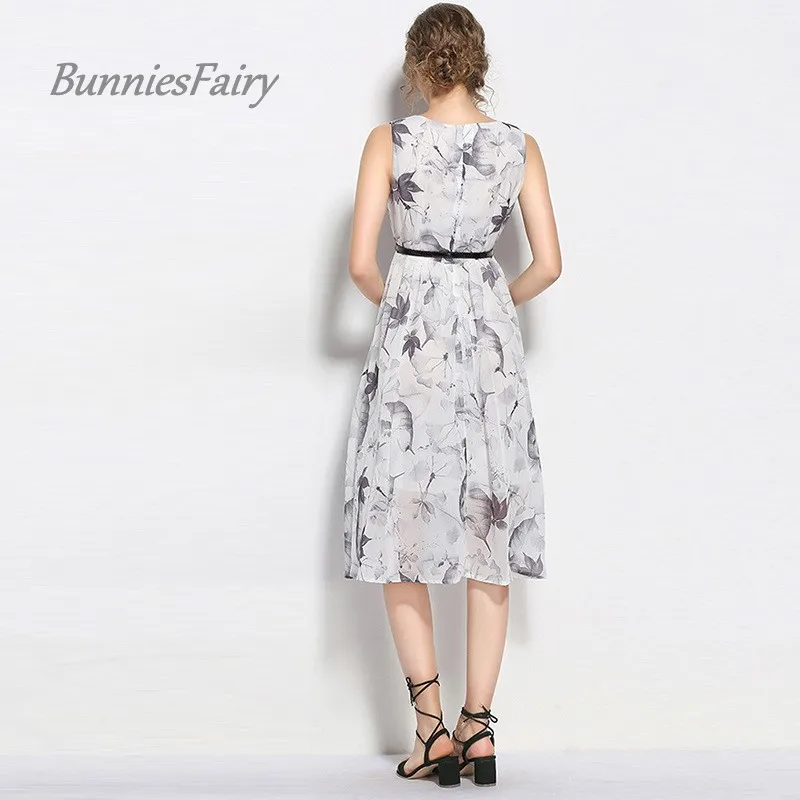 BunniesFairy 2017 летние платья в стиле знаменитостей китайском с чернильным принтом