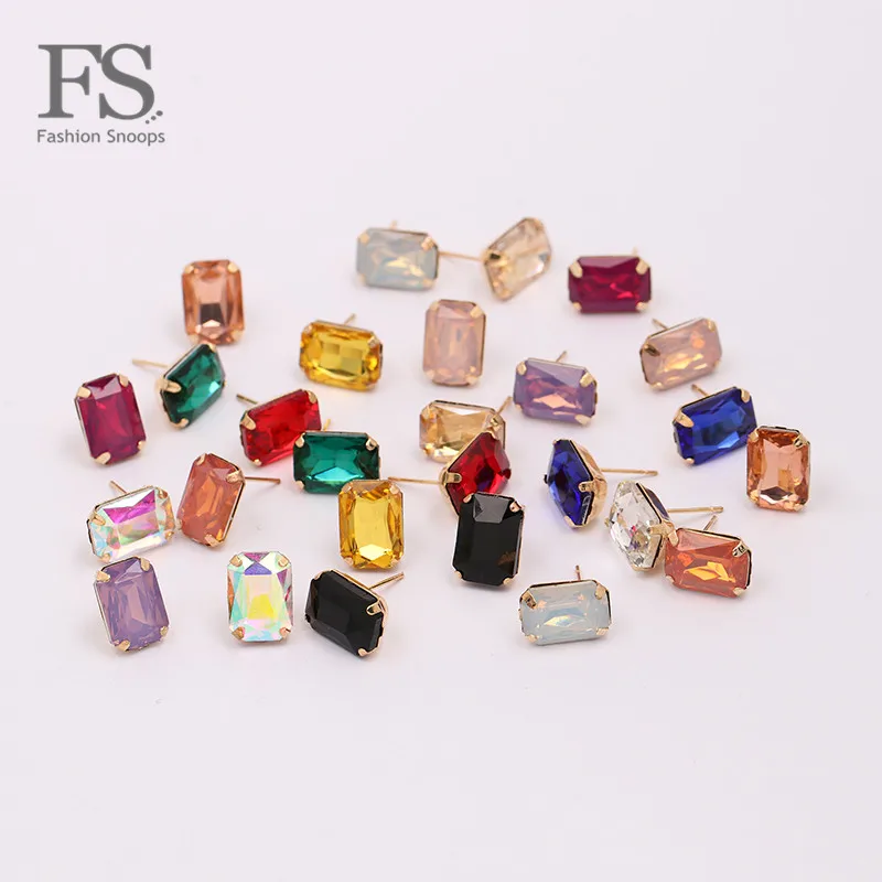 

FASHIONSNOOPS Classic Design Zirconia Stone Stud Earrings For Women Fashion Charm Luxury Jewelry Elegant Party Jewelry Gift