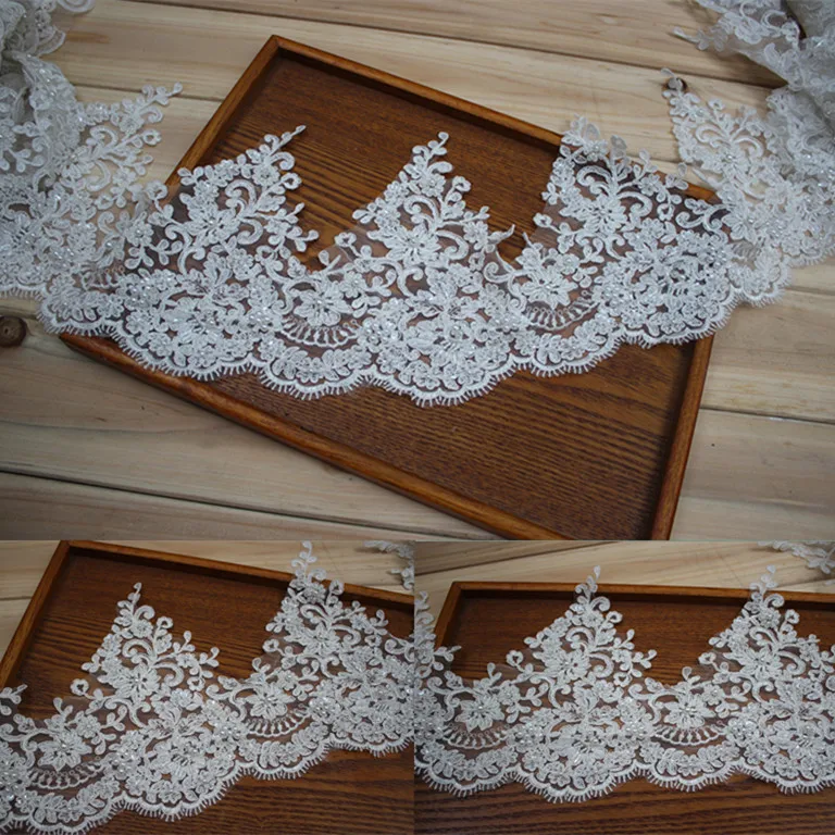 Кружевная отделка с блестками и бусинами 20 см 7 87 дюйма|wedding lace trim|lace trimwedding |