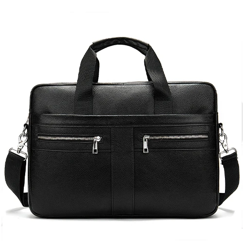 2019A2Black Мужской портфель из натуральной кожи, мужские сумки, мужской портфель, мужская кожаная сумка для ноутбука, мужской портфель, сумка-мессенджер, Офисные Сумки для мужчин - Цвет: 2019A2Black