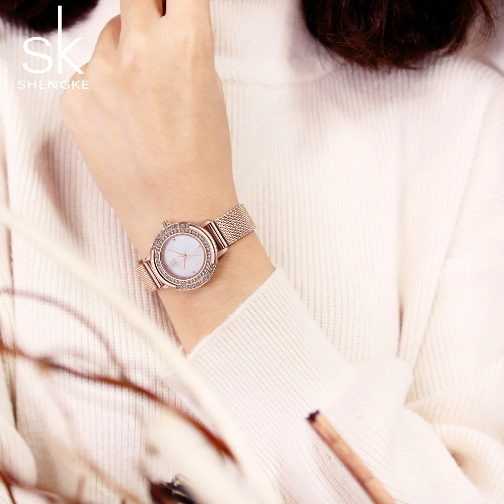 

Watch Women's Rose Gold Crystal Dial Quartz Wrist Watches Ladies Top Brand Luxury Female Wrist Watch Girl Clock Relogio Feminino