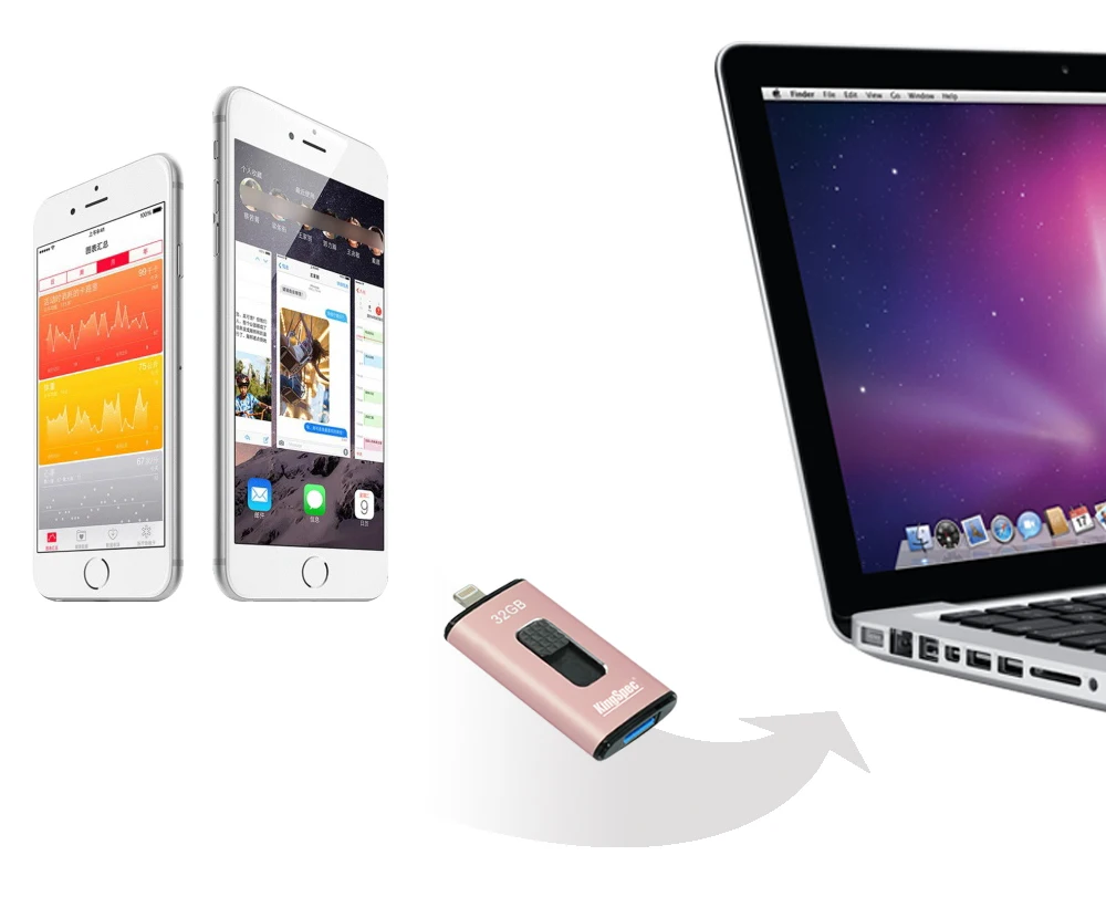 KingSpec usb флэш-накопитель для iPhone/IPad 32 ГБ 64 flash drive | Компьютеры и офис